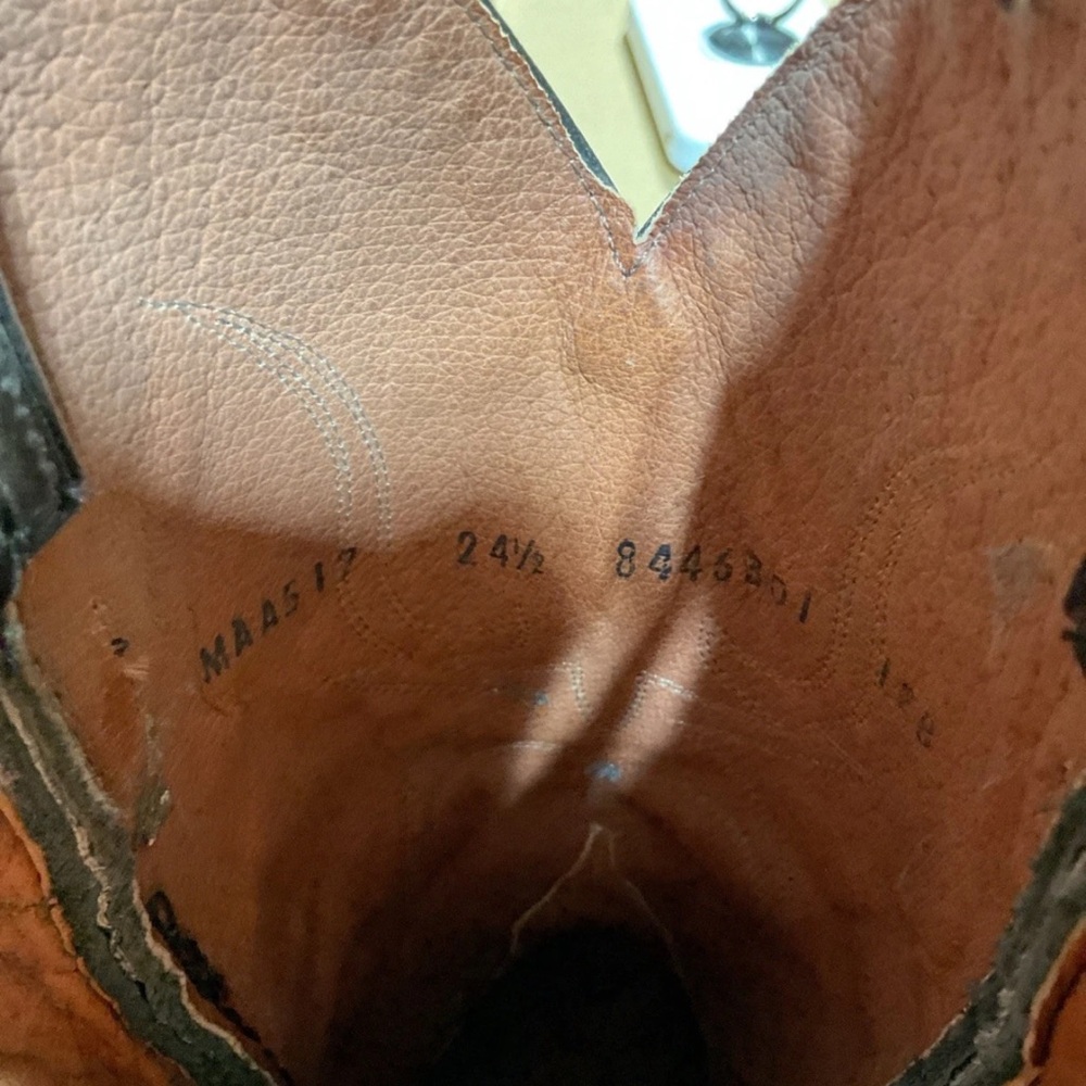 CABORCA Leather Cowboy Boots Women’s Zs 7.5 Black Embroidered - Picture 7 of 15